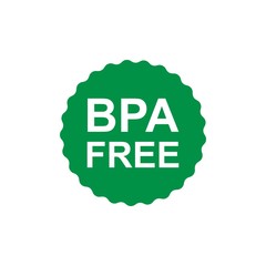 BPA and phthalates free flat badge vector icon for non toxic plastic - Vector