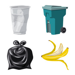 Vector design of environment and waste logo. Collection of environment and ecology vector icon for stock.