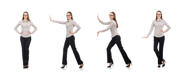 Working lady isolated on white