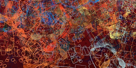 Vintage old fashion painting. 2d illustration. Texture backdrop. Creative chaos structure element.