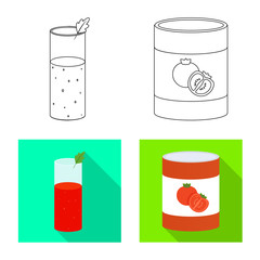 Vector design of vegetable and delicious sign. Collection of vegetable and natural vector icon for stock.