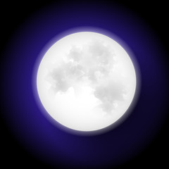 Moon in flat design style. Vector illustration