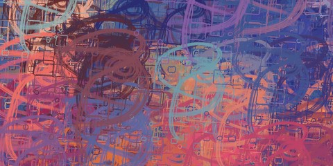 Obraz premium Illustration painted. Rough sketch surface. 2d illustration. Texture backdrop painting. Creative chaos structure element.