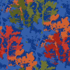 Fototapeta na wymiar Repeated seamless pattern of abstract fir trees