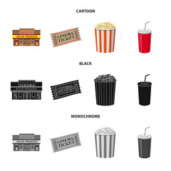 Vector illustration of television and filming icon. Collection of television and viewing stock symbol for web.