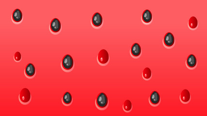 Vector Slice Watermelon. Fruit Illustration For Farm Market Menu. Healthy Food