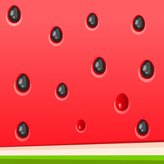 Vector Slice Watermelon. Fruit Illustration For Farm Market Menu. Healthy Food