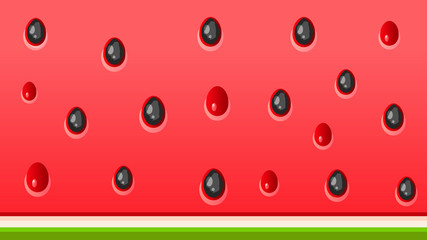 Vector Slice Watermelon. Fruit Illustration For Farm Market Menu. Healthy Food