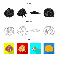 Isolated object of animal and decoration icon. Collection of animal and ocean stock symbol for web.