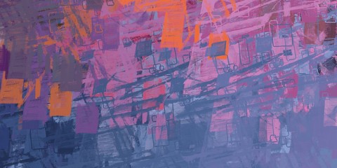 Modern art. Artistic brush. Oil painting. 2d illustration. Texture backdrop. Creative chaos structure element.