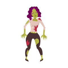 Isolated object of zombie and woman logo. Set of zombie and corpse stock symbol for web.