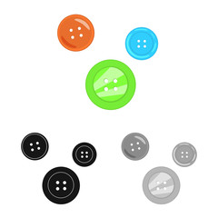 Vector design of button and thread icon. Collection of button and hole stock symbol for web.
