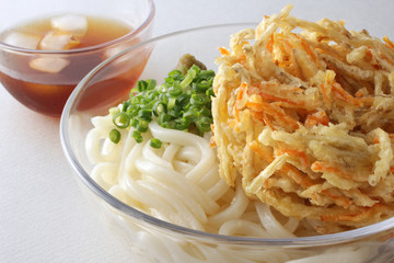 ごぼうの天ぷら入りのざるうどん