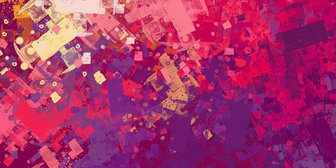 Retro style oil drawing. 2d illustration. Texture backdrop painting. Creative chaos structure element.