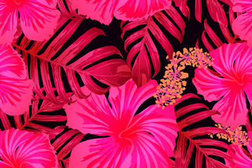 Pink red exotic pattern.