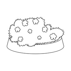 Isolated object of flowerbed and garden sign. Collection of flowerbed and bush stock vector illustration.