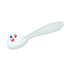 Isolated object of yogurt and spoon logo. Collection of yogurt and healthy stock symbol for web.