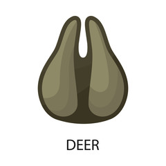 Vector illustration of deer and hoof logo. Collection of deer and trail vector icon for stock.