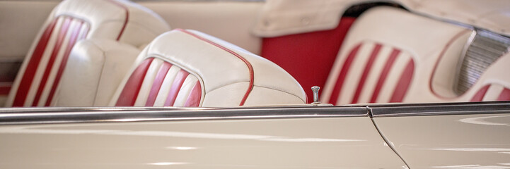 Close Up Of Seats Of Custom Classic Cadillac