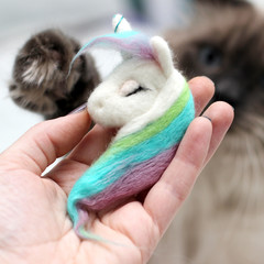 Magic felting unicorn