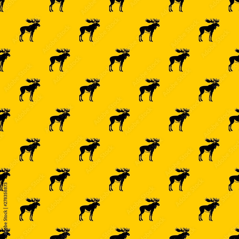 Poster moose pattern seamless vector repeat geometric yellow for any design