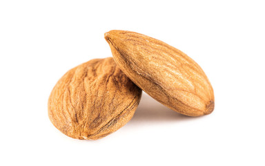 almond seeds isolated on white background