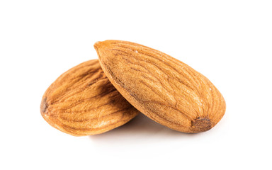 almond seeds isolated on white background