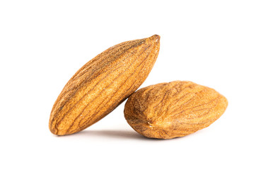 almond seeds isolated on white background