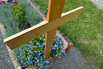 friedhof, schlichtes grab