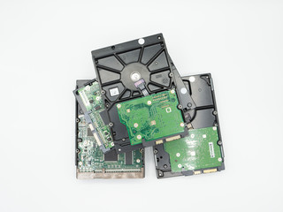 internal hard disk isolated on wite background