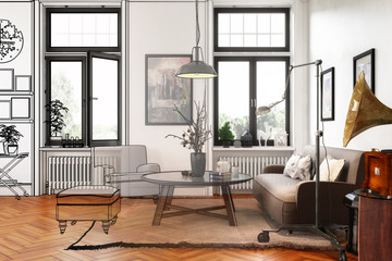 Modern Retro Style Apartment (conception)
