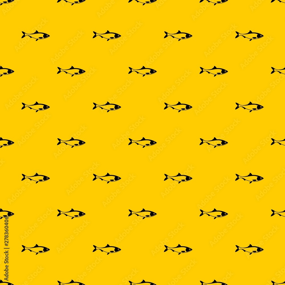 Poster fish pattern seamless vector repeat geometric yellow for any design