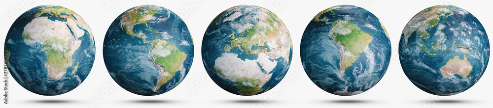 Canvas Prints planet earth clouds globe set
