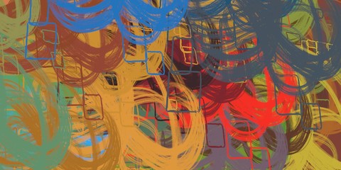 Obraz premium Canvas painting. Colorful background texture. 2d illustration. Texture backdrop. Creative chaos structure.