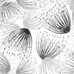 Obraz premium Seamless pattern. Flying of dandelion seeds. Stylish repeating texture. Vector.