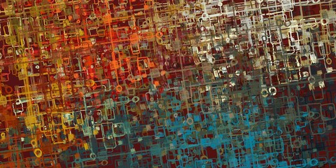 Fototapeta premium Canvas painting. Colorful background texture. 2d illustration. Texture backdrop. Creative chaos structure.