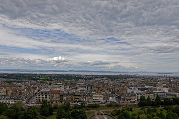 Fototapeta na wymiar Edinburgh cityscape, view from the castle - Scotland, United Kingdom