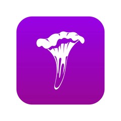 Chanterelle icon digital purple for any design isolated on white vector illustration