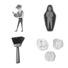 Vector design of story and discovery logo. Set of story and items stock vector illustration.