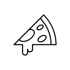 Pizza slice outline icon on white icon