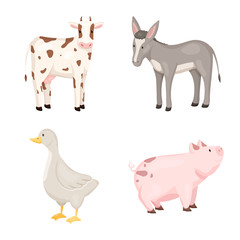 Isolated object of farm and food symbol. Collection of farm and countryside vector icon for stock.