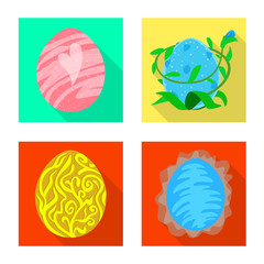 Vector illustration of story and big icon. Set of story and prehistoric vector icon for stock.