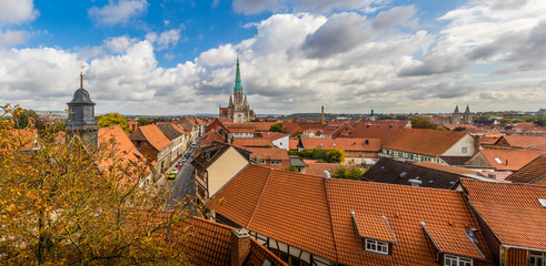 Panorama Mühlhäuser Innenstadt mit Marienkirche und Holzstraße vom Rabenturm