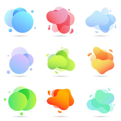 Set of liquid color abstract geometric shapes, vector illustration