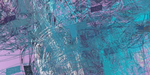 Digital sketch on colorful wall. 2d illustration. Texture backdrop painting. Creative chaos structure.