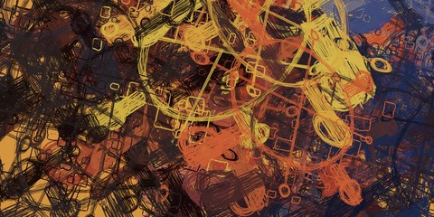 Modern art. Artistic brush. Oil painting. 2d illustration. Texture backdrop. Creative chaos structure.