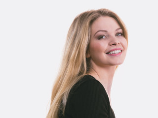 Fototapeta premium Happy positive smiling blonde woman
