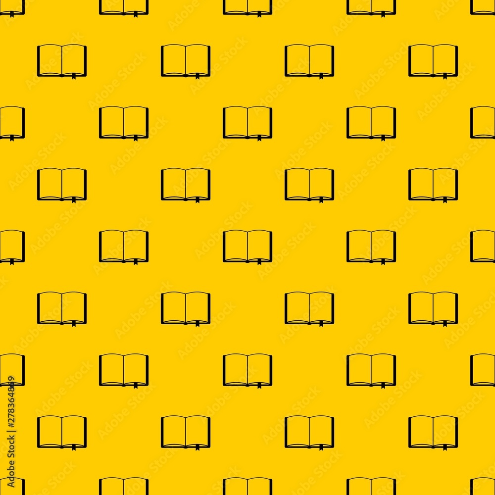 Poster open book with bookmark pattern seamless vector repeat geometric yellow for any design