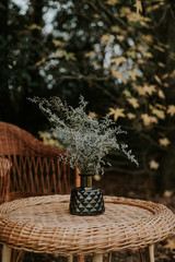 vase on table for garden