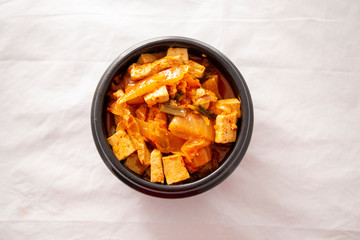 A Korean stew with fermented kimchi called Kimchi Jjigae